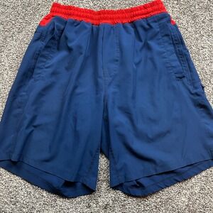 FREEBALLERS Mens Athletic‎ Shorts Navy Red Size L Gym Workout Performance